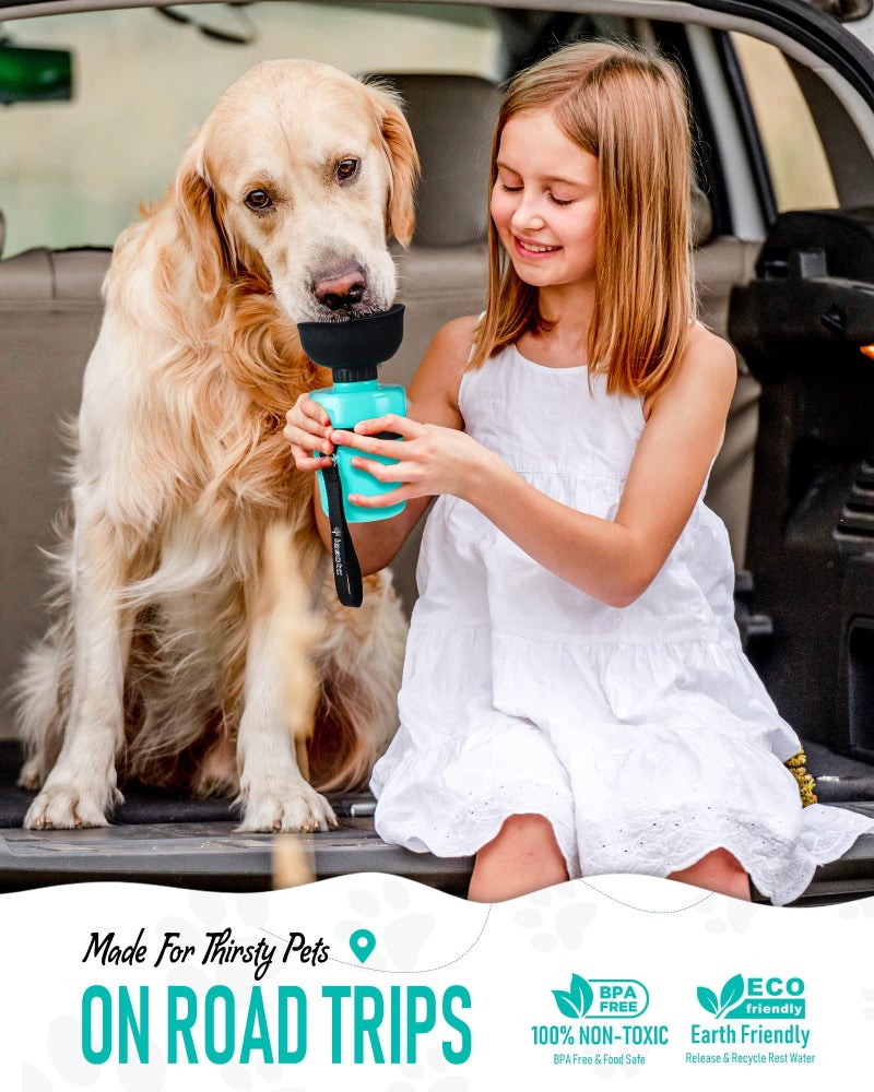 lesotc Dog Water Bottle, Portable Water Dispenser with Bowl, Leak Proof Pet Travel Squeeze Bottle, Puppy Essentials Dog Stuff Accessories for Outdoor Walking, Hiking, Camping - Image 4
